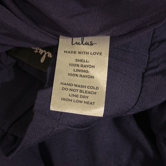 NWT Lulus Always Here For You Navy Blue Tie Wrap Front Wide Leg Pants - XS - Picture 12 of 14